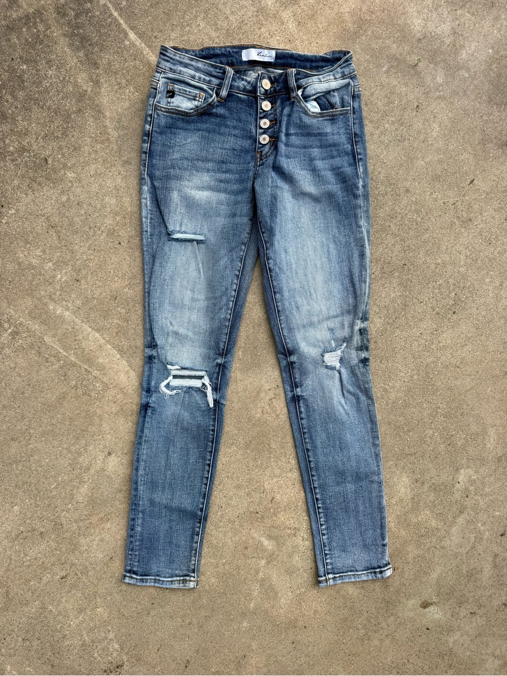 KanCan Light Blue Distressed High-Rise Skinny Jeans